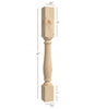 BAR12350P Williamsburg Medium Round Plain Kitchen Bar Post