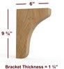BB-001-M Plain Solid Wood Medium Kitchen Bar Bracket
