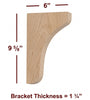 BB-001-M Plain Solid Wood Medium Kitchen Bar Bracket