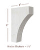 BB-008-XS Extra Small Solid Wood Mission Bar Bracket