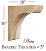 BB-301-OH Plain Overhang Kitchen Craftsman Bracket Corbel