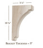 BB-302-M Medium Scalloped Solid Wood Bar Bracket