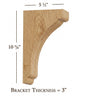 BB-302-M Medium Scalloped Solid Wood Bar Bracket