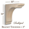 BB-302-OH Overhang Scalloped Wood Bar Bracket