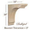 BB-302-OH Overhang Scalloped Wood Bar Bracket