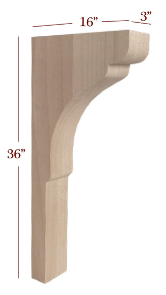 3" Scalloped Trim to Height Massive Island Corbel or Hood Corbel