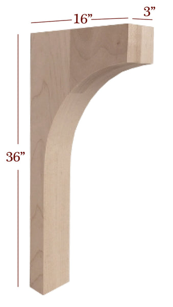 3" Mission Trim to Height Massive Island Corbel or Hood Corbel