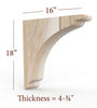 BB-402-HC Large Scalloped Wood Range Hood Corbel