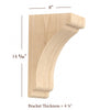 BB-402-L Large Scalloped Solid Wood Bar Bracket