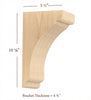 BB-402-M Medium Scalloped Solid Wood Bar Bracket