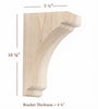 BB-402-M Medium Scalloped Solid Wood Bar Bracket
