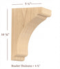 BB-402-M Medium Scalloped Solid Wood Bar Bracket