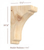 BB-402-M Medium Scalloped Solid Wood Bar Bracket