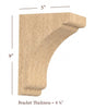 BB-402-S Small Scalloped Solid Wood Bar Bracket