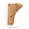 BB-402-S Small Scalloped Solid Wood Bar Bracket