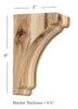 BB-402-S Small Scalloped Solid Wood Bar Bracket