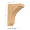 BB-402-S Small Scalloped Solid Wood Bar Bracket