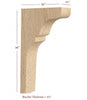 BB-404-TC Lexington Trim to Height Massive Island Corbel or Hood Corbel