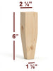 BF225-60 - 6" Tapered Wide Shaker Furniture Foot