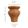 Round Turned Traditional Tulip Bun Foot