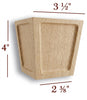 BFS22L - 4" Tall Mission Full Window Cabinet Bun Foot