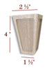 BFS22S - 4" Tall Mission Full Window Cabinet Bun Foot