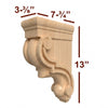 CBL-PT4 Traditional Carved Scroll Bar Bracket Corbel
