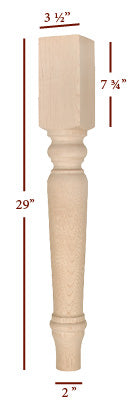 FL2350-29P - Harvest Dining Table Leg