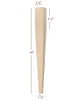 Large Four Sided Taper Dining Leg