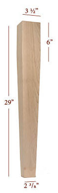 Massive Four Sided Taper Dining Leg