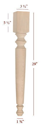 FL4350-29P - Plain Round Hamilton Dining Table Leg