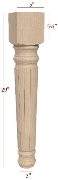 Massive Hamilton Reeded Dining Table Leg