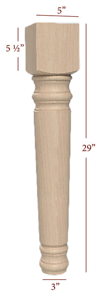 Massive Hamilton Plain Round Dining Table Leg