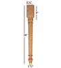 Slender Lincoln Plain Dining Furniture Leg