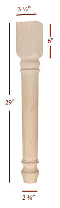 FL6350-29P - Lincoln Plain Round Dining Table Leg