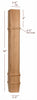 ISL14475CP Massive Charleston Square Plain Contemporary Kitchen Island Leg
