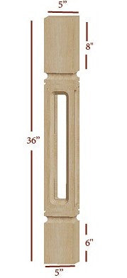 ISL22500-HW Massive Mission Hollow Window Kitchen Island Leg