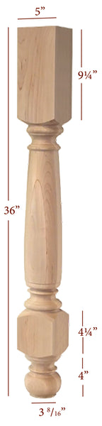 ISL34500P Massive Franklin Farm Kitchen Island Leg with Stretcher Block