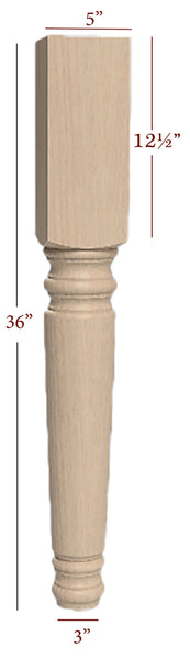 ISL4500P Massive Plain Hamilton Kitchen Island Leg