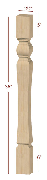 ISL47275CP - Small Square Brunswick Kitchen Island Leg