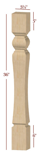 ISL47350CP  Medium Square Brunswick Kitchen Island Leg