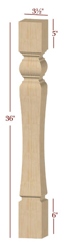 ISL47350CP  Medium Square Brunswick Kitchen Island Leg