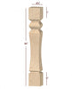 ISL47475CP Massive Brunswick Square Plain Kitchen Island Leg