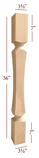 ISL57350-CP  Plain Square Emma Kitchen Island Leg