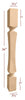 ISL57350-CP  Plain Square Emma Kitchen Island Leg