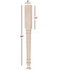 ISL6300P Small Round Turned Lincoln Kitchen Island Leg