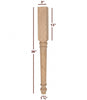 ISL6300P Small Round Turned Lincoln Kitchen Island Leg