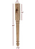 ISL6300P Small Round Turned Lincoln Kitchen Island Leg
