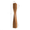 ISL64475-HTW-R Massive Helix Right Twist Kitchen Island Leg