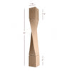 ISL64475-HTW-R Massive Helix Right Twist Kitchen Island Leg